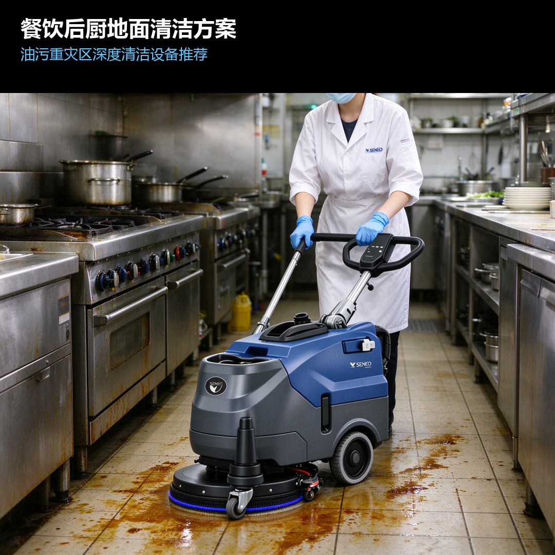 餐饮后厨地面清洁方案：油污重灾区深度清洁设备推荐(图1)